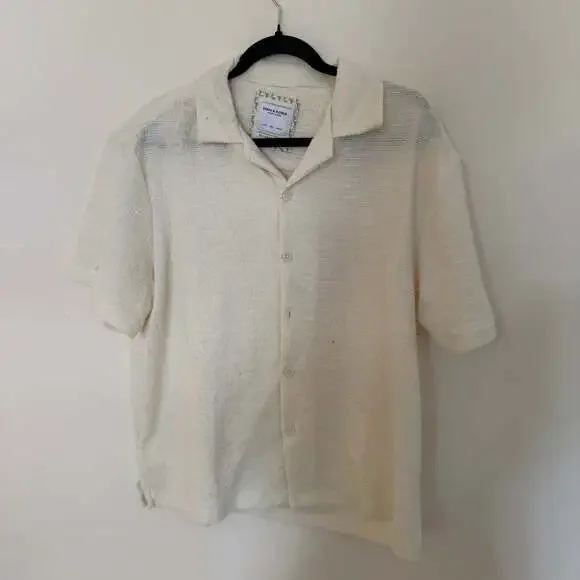 Denim & Flower Ricky Singh Textured Knit Short Sleeve Camp Shirt - Picture 3 of 5